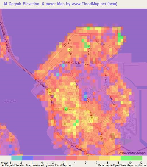 Al Qaryah,Bahrain Elevation Map