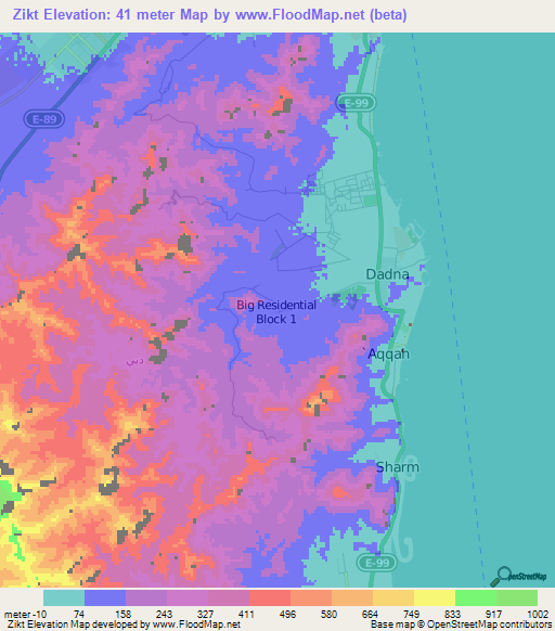 Zikt,United Arab Emirates Elevation Map