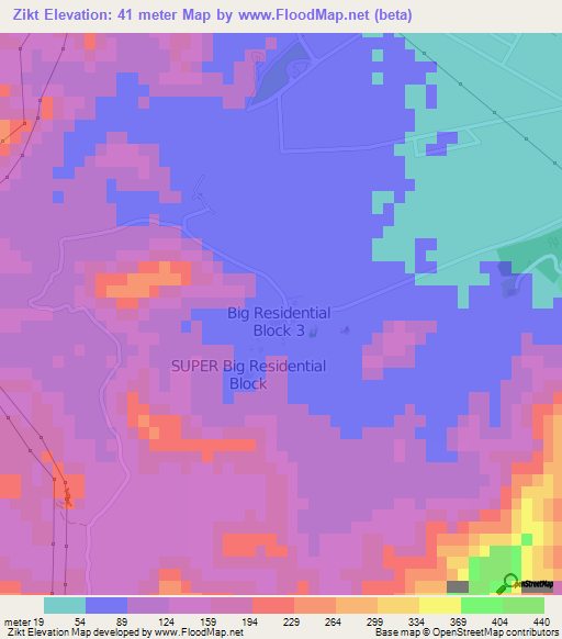 Zikt,United Arab Emirates Elevation Map