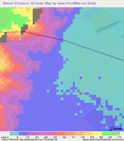 Wamm,United Arab Emirates Elevation Map