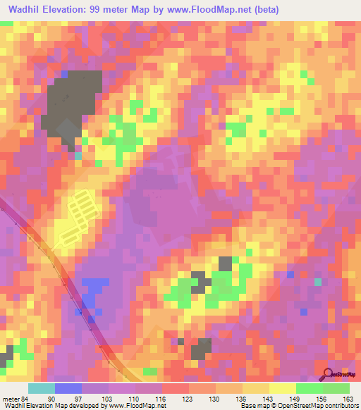 Wadhil,United Arab Emirates Elevation Map