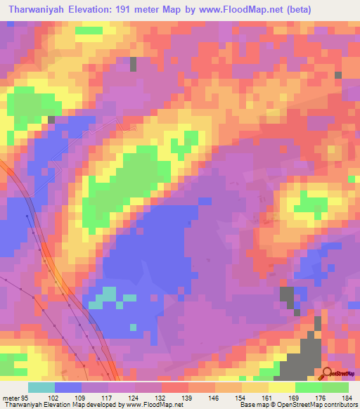 Tharwaniyah,United Arab Emirates Elevation Map
