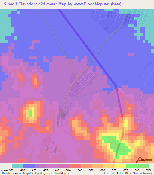 Sinadil,United Arab Emirates Elevation Map