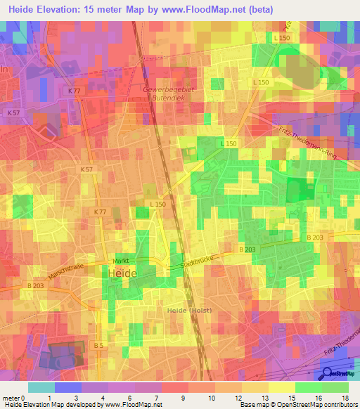Heide,Germany Elevation Map