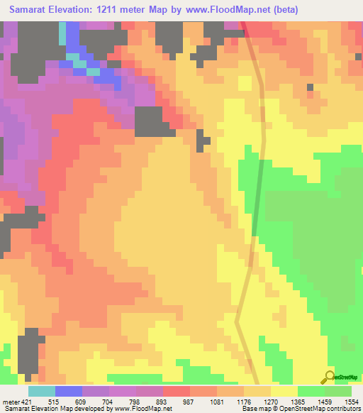 Samarat,United Arab Emirates Elevation Map