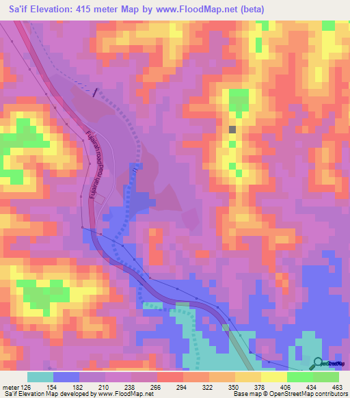 Sa'if,United Arab Emirates Elevation Map