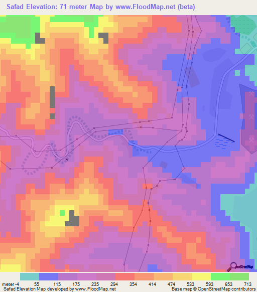 Safad,United Arab Emirates Elevation Map