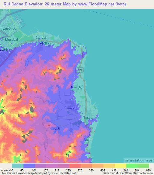 Rul Dadna,United Arab Emirates Elevation Map