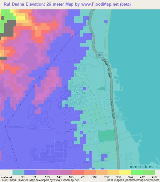 Rul Dadna,United Arab Emirates Elevation Map