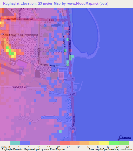 Rughaylat,United Arab Emirates Elevation Map