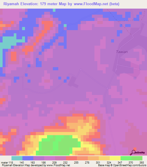 Riyamah,United Arab Emirates Elevation Map
