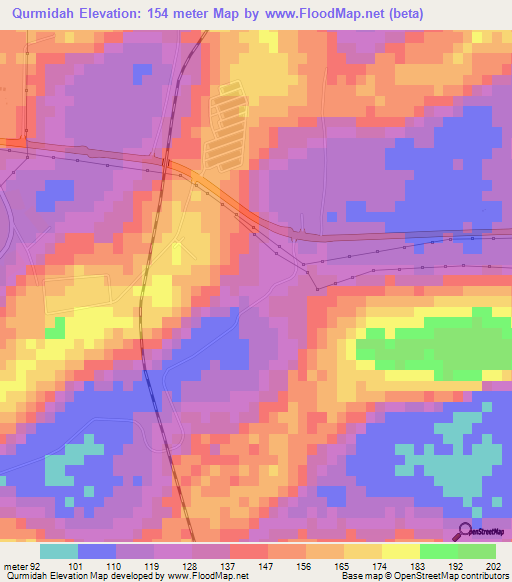 Qurmidah,United Arab Emirates Elevation Map