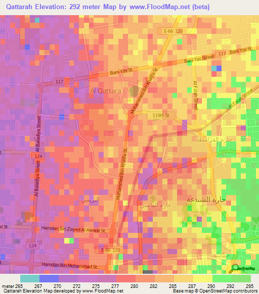 Qattarah,United Arab Emirates Elevation Map