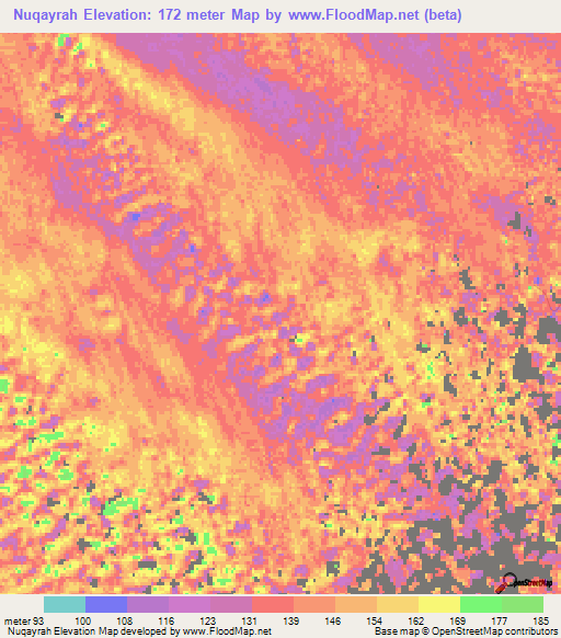 Nuqayrah,United Arab Emirates Elevation Map