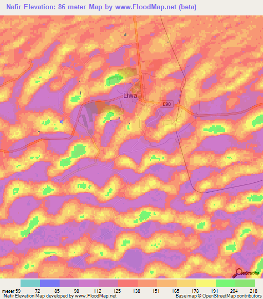Nafir,United Arab Emirates Elevation Map