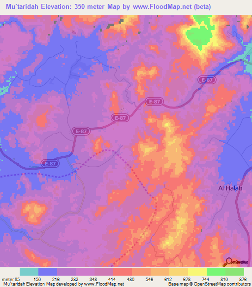 Mu`taridah,United Arab Emirates Elevation Map