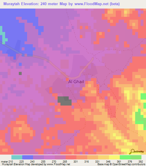 Muraytah,United Arab Emirates Elevation Map