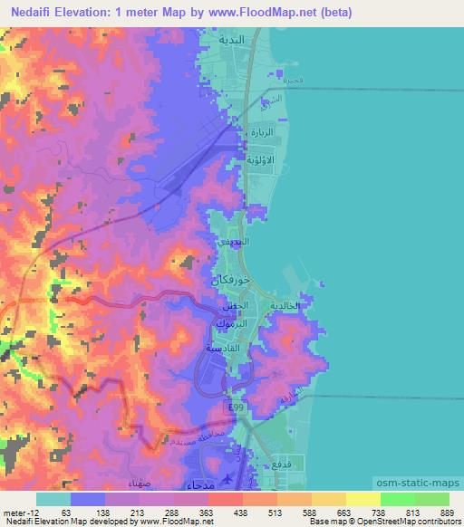 Nedaifi,United Arab Emirates Elevation Map