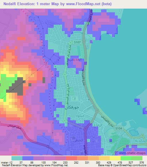 Nedaifi,United Arab Emirates Elevation Map