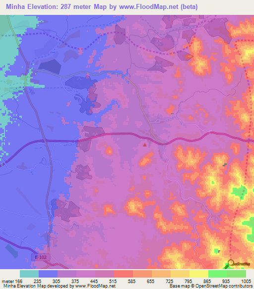 Minha,United Arab Emirates Elevation Map