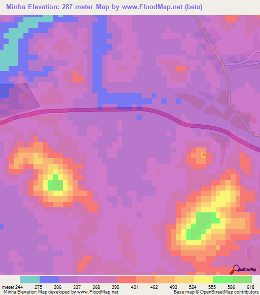 Minha,United Arab Emirates Elevation Map