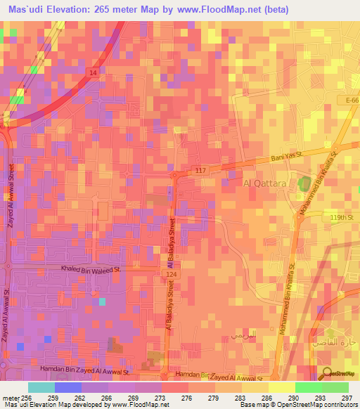 Mas`udi,United Arab Emirates Elevation Map