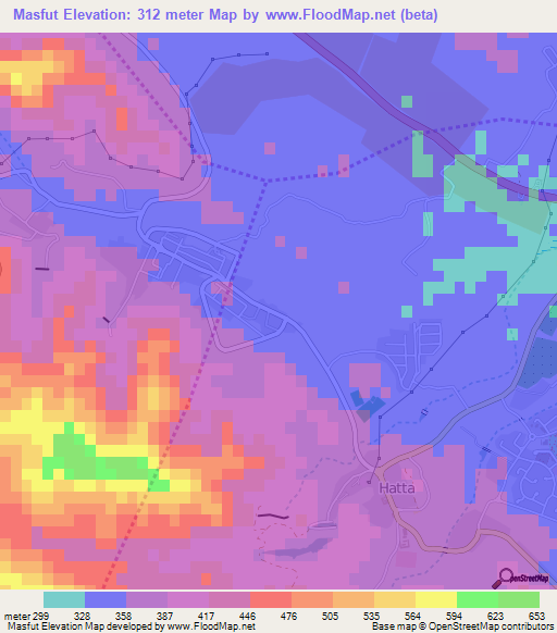 Masfut,United Arab Emirates Elevation Map