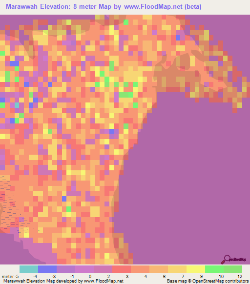 Marawwah,United Arab Emirates Elevation Map
