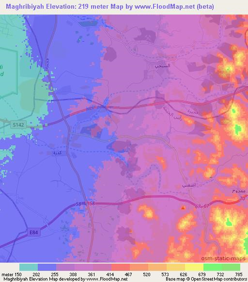 Maghribiyah,United Arab Emirates Elevation Map