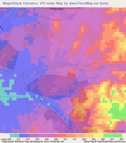 Maghribiyah,United Arab Emirates Elevation Map