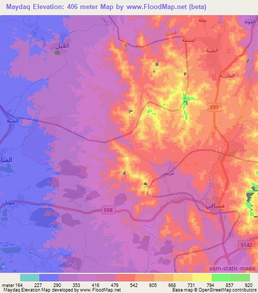 Maydaq,United Arab Emirates Elevation Map