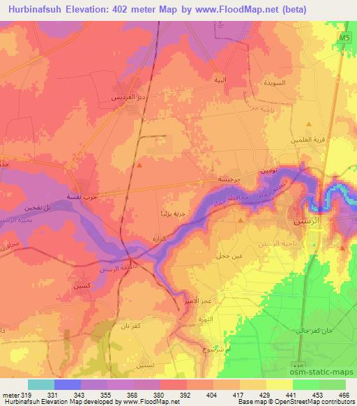 Hurbinafsuh,Syria Elevation Map
