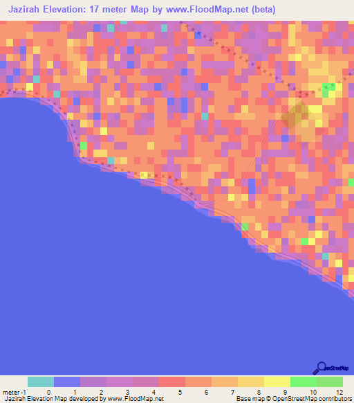 Jazirah,United Arab Emirates Elevation Map