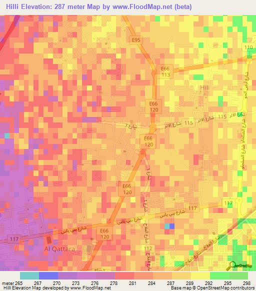 Hilli,United Arab Emirates Elevation Map