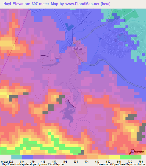 Hayl,United Arab Emirates Elevation Map