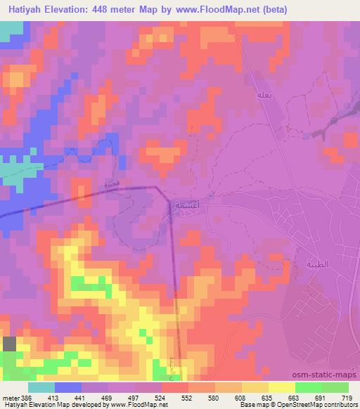 Hatiyah,United Arab Emirates Elevation Map