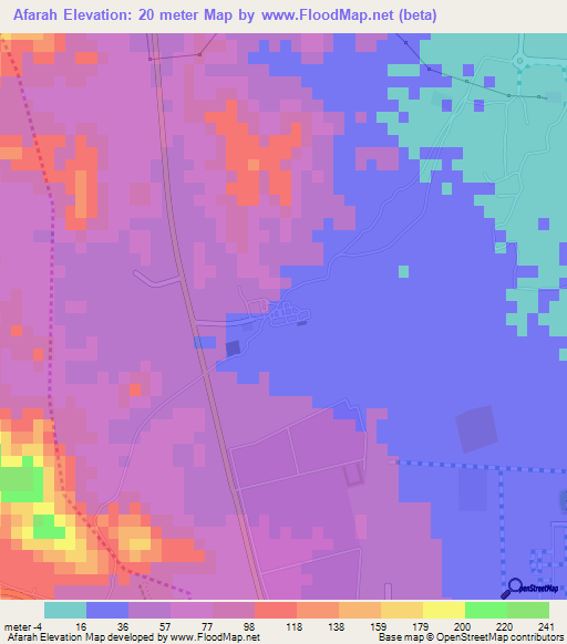 Afarah,United Arab Emirates Elevation Map