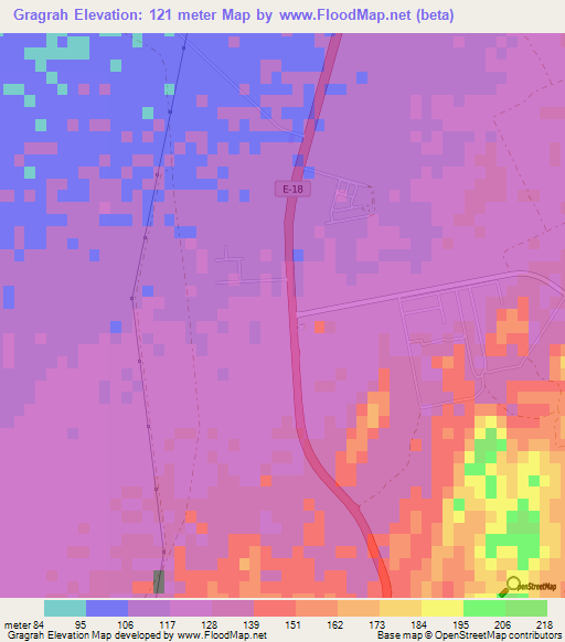 Gragrah,United Arab Emirates Elevation Map