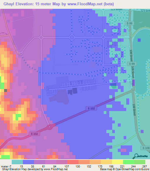Ghayl,United Arab Emirates Elevation Map