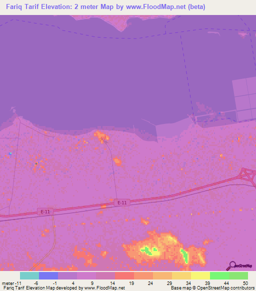 Fariq Tarif,United Arab Emirates Elevation Map
