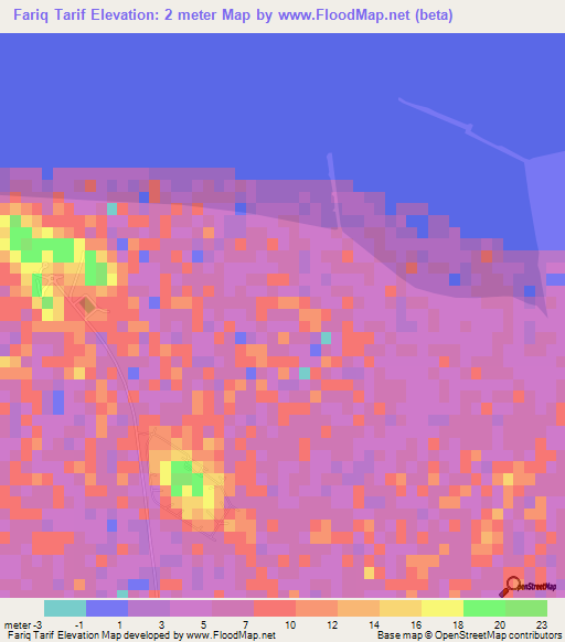 Fariq Tarif,United Arab Emirates Elevation Map