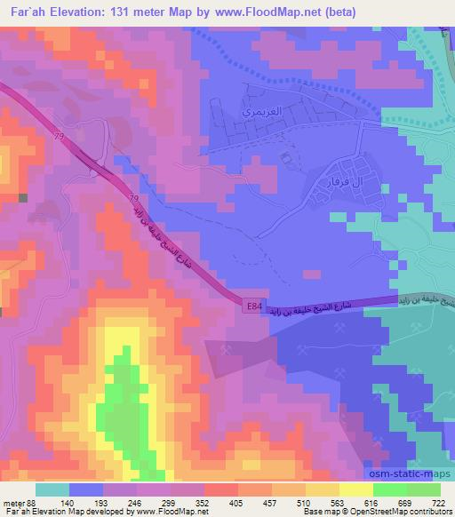 Far`ah,United Arab Emirates Elevation Map