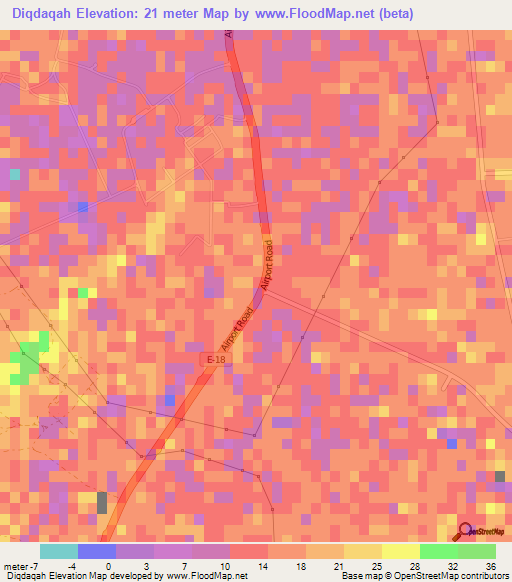Diqdaqah,United Arab Emirates Elevation Map