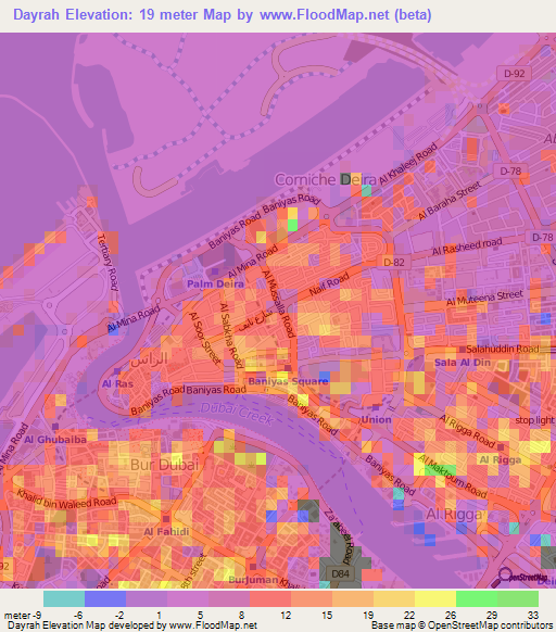 Dayrah,United Arab Emirates Elevation Map