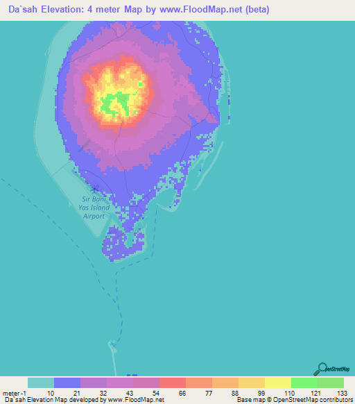 Da`sah,United Arab Emirates Elevation Map
