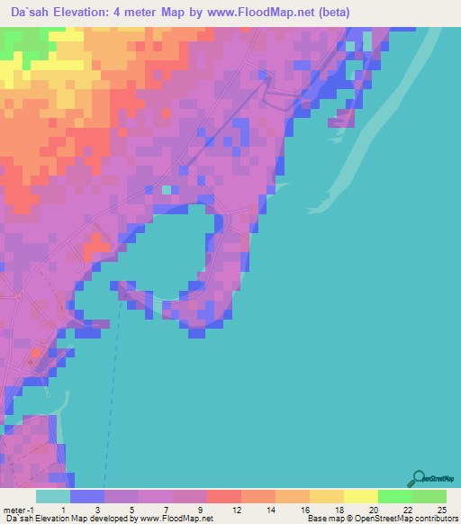 Da`sah,United Arab Emirates Elevation Map