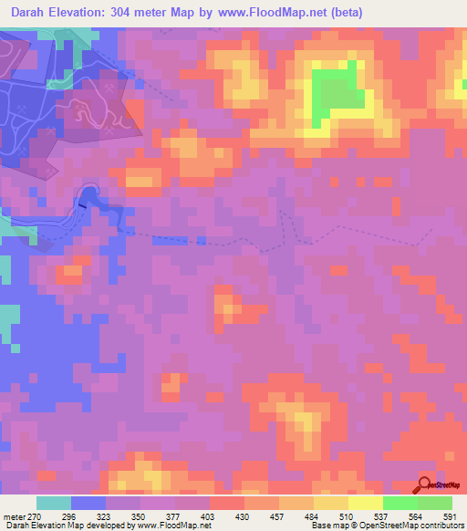 Darah,United Arab Emirates Elevation Map