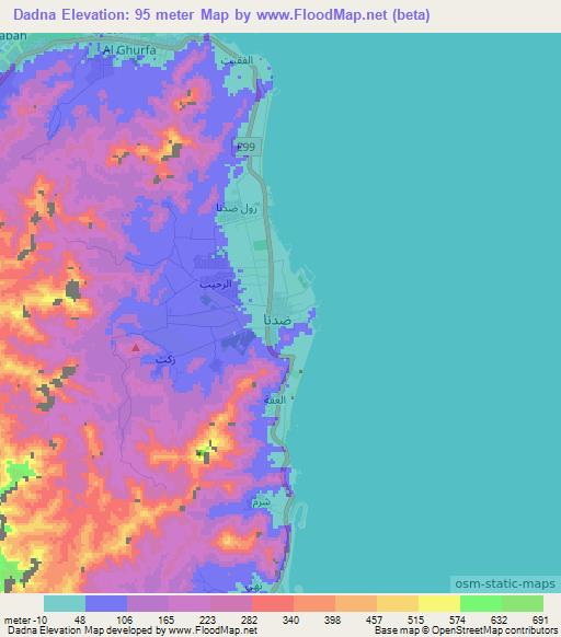 Dadna,United Arab Emirates Elevation Map