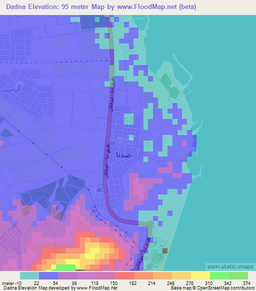 Dadna,United Arab Emirates Elevation Map