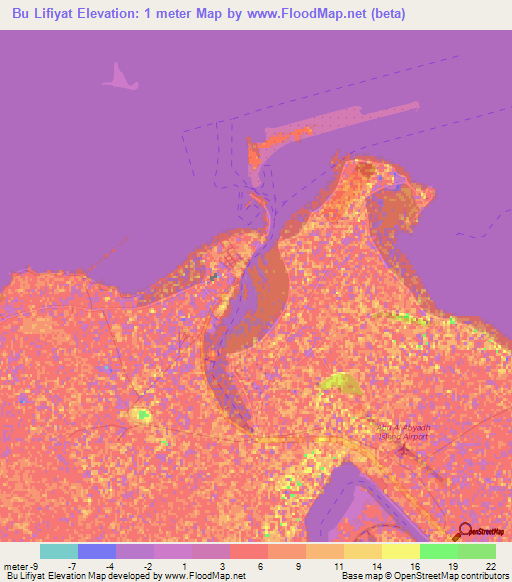 Bu Lifiyat,United Arab Emirates Elevation Map